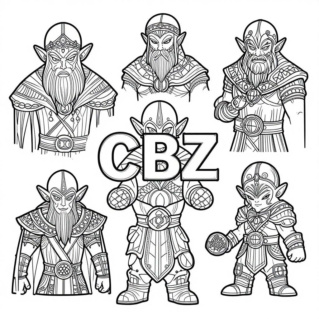 Dark Elves coloring pages collection - 30 free printable pages