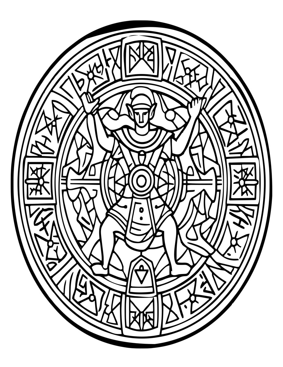 Ritual Circle - free printable coloring page