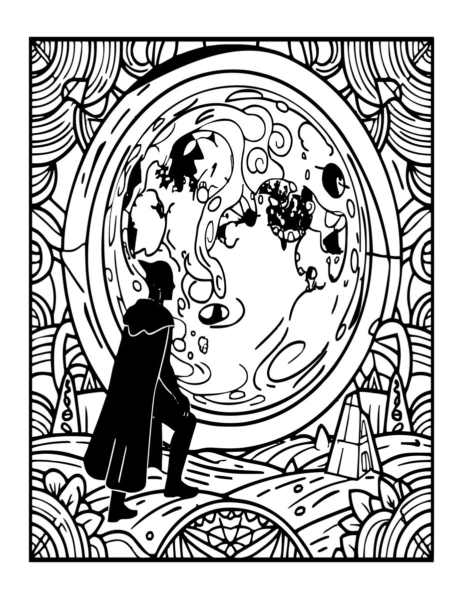 Moon Above - free printable coloring page