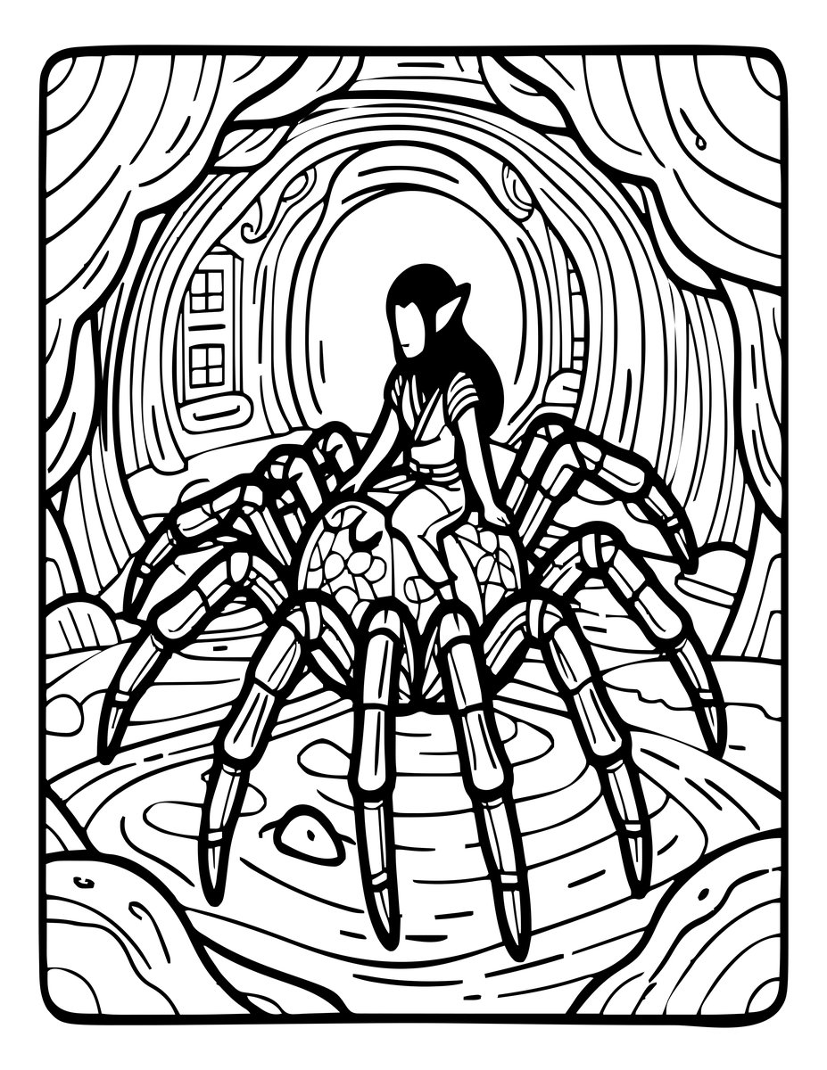 Cave Spider - free printable coloring page