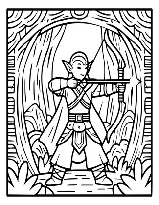 Shadow Archer - Free printable coloring page