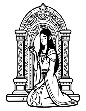 Shrine Spider - Free printable coloring page