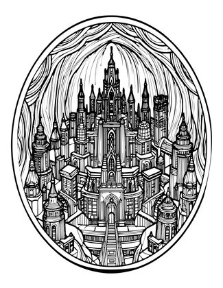 Underground City - Free printable coloring page