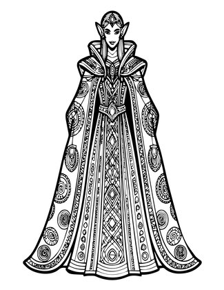 Spider Silk Robe - Free printable coloring page