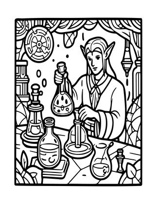 Poison Crafter - Free printable coloring page