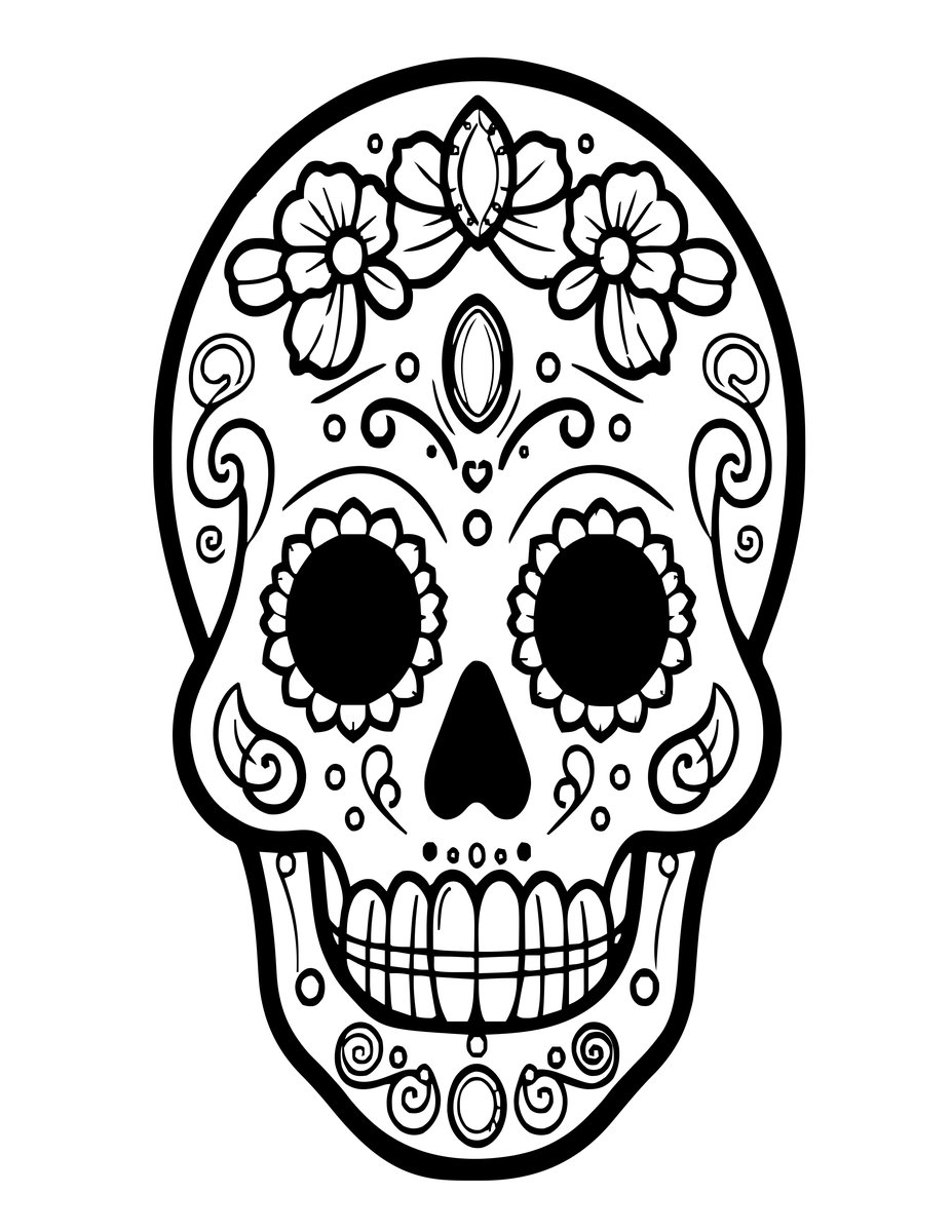 Sugar Skull Female - free printable coloring page