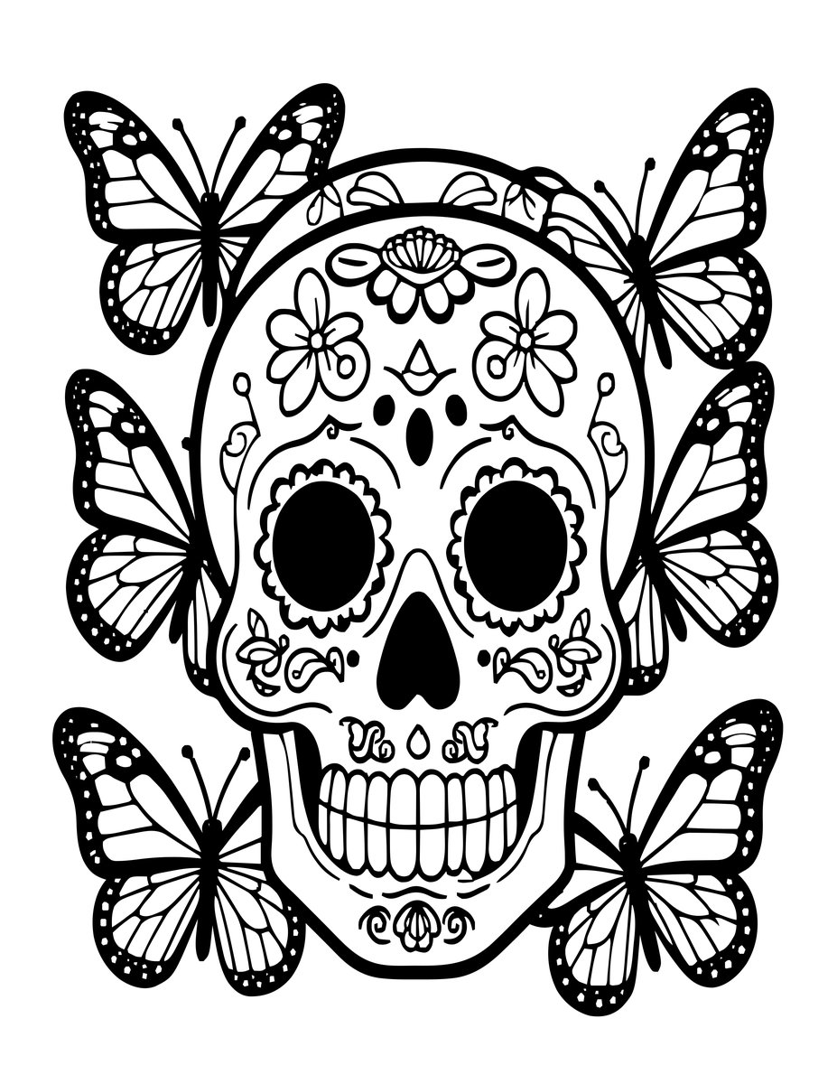 Monarch Butterflies - free printable coloring page