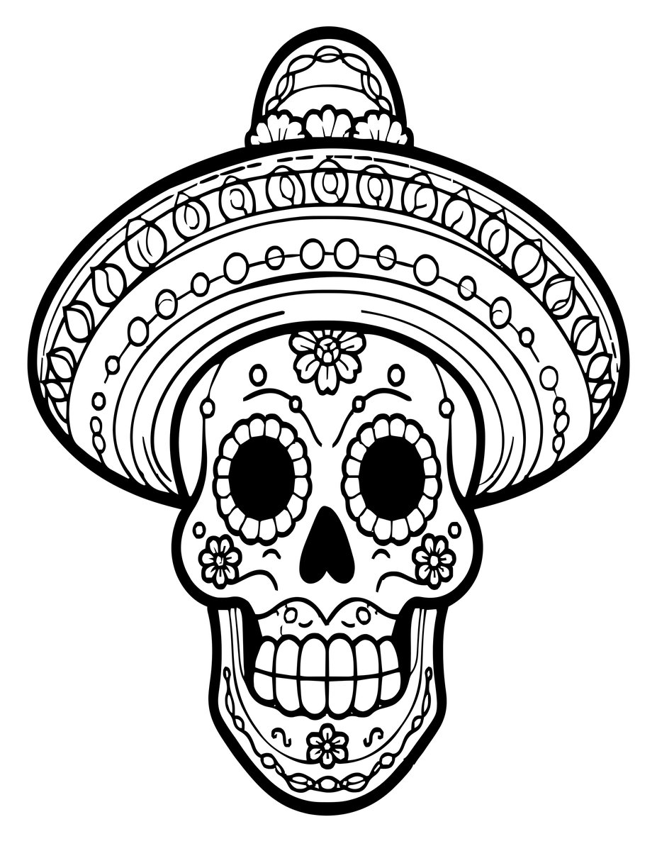 Sugar Skull Male - free printable coloring page
