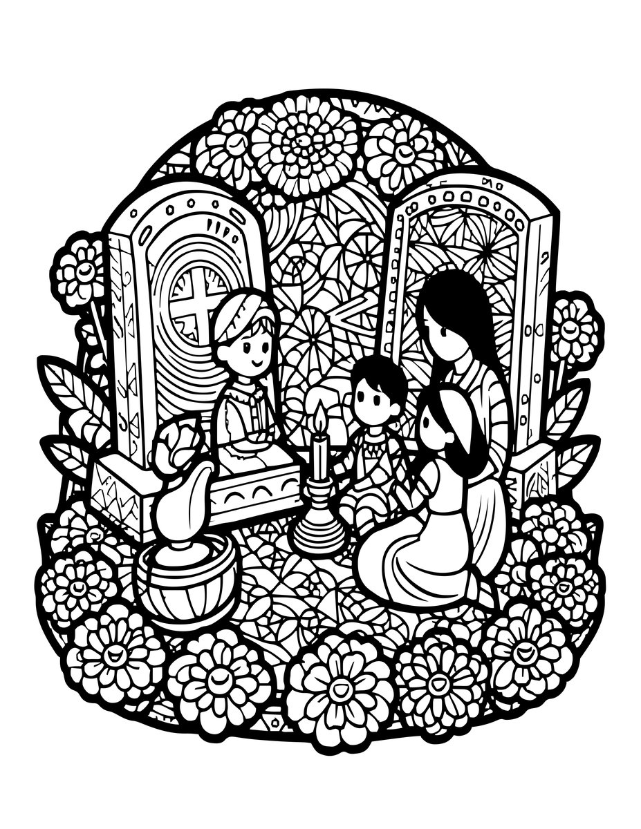 Candlelit Vigil - free printable coloring page