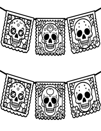 Papel Picado - Free printable coloring page