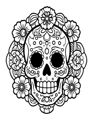 Sugar Skull Mandala - Free printable coloring page