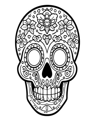 Alebrijes Skull - Free printable coloring page