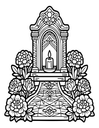 Marigold Path - Free printable coloring page
