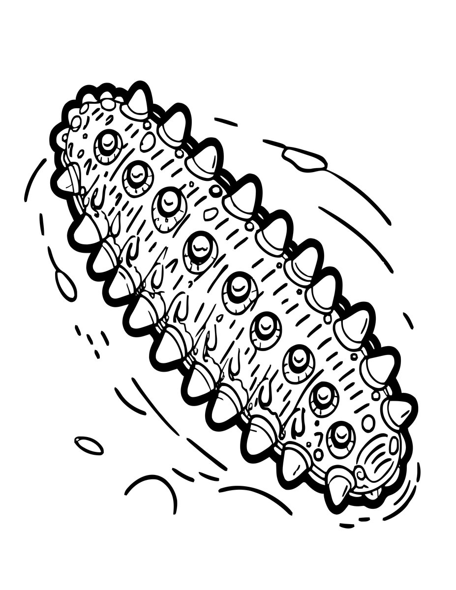 Sea Cucumber - free printable coloring page
