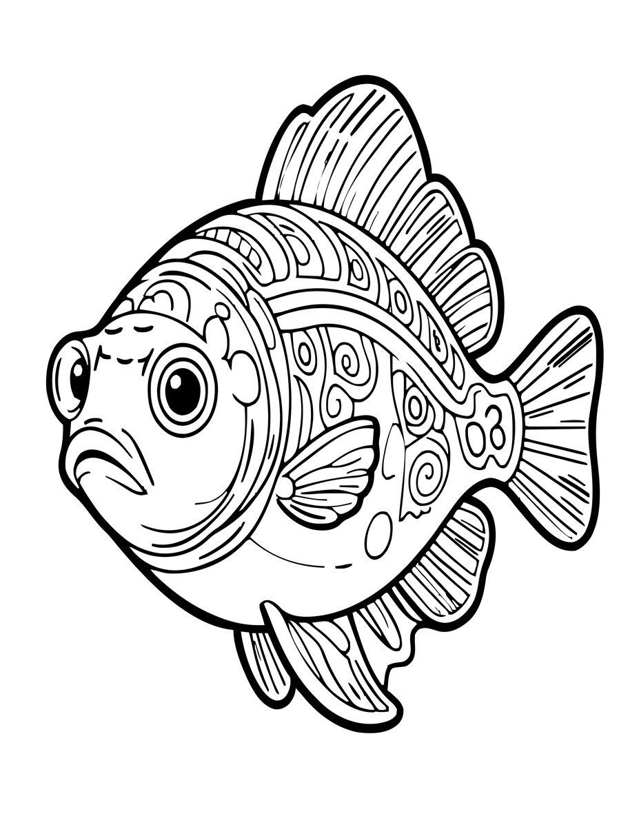 Barreleye Fish - free printable coloring page