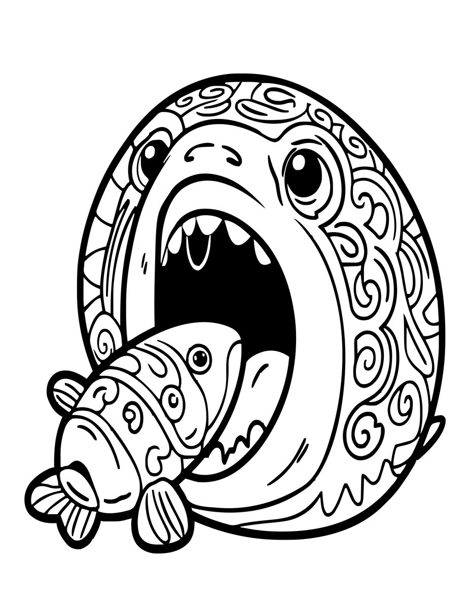 Gulper Eel - free printable coloring page
