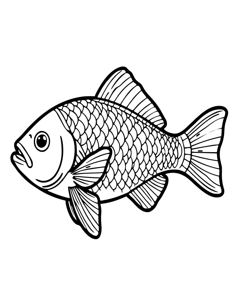 Coelacanth - free printable coloring page