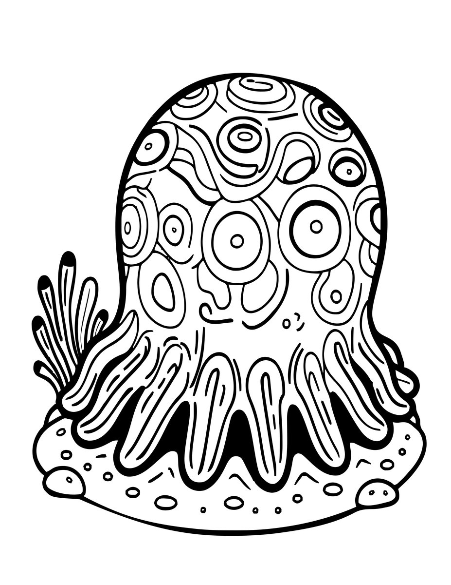 Blobfish - free printable coloring page