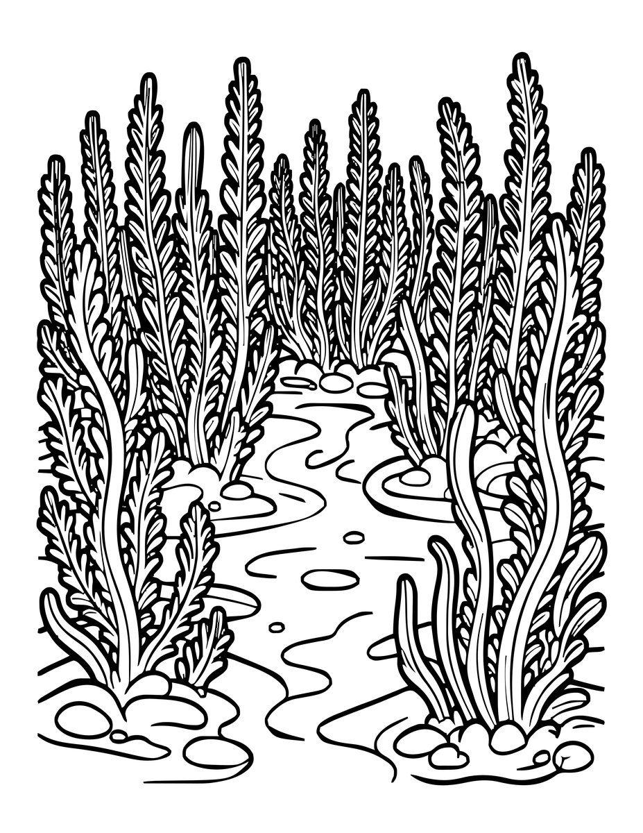 Sea Pen Garden - free printable coloring page