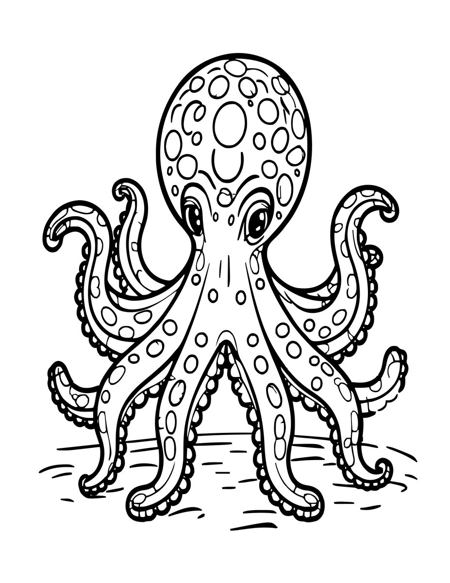 Dumbo Octopus - free printable coloring page