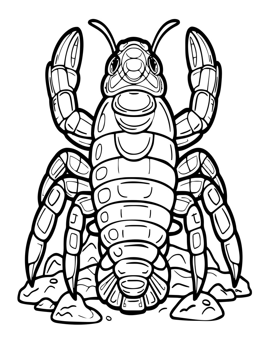 Giant Isopod - free printable coloring page