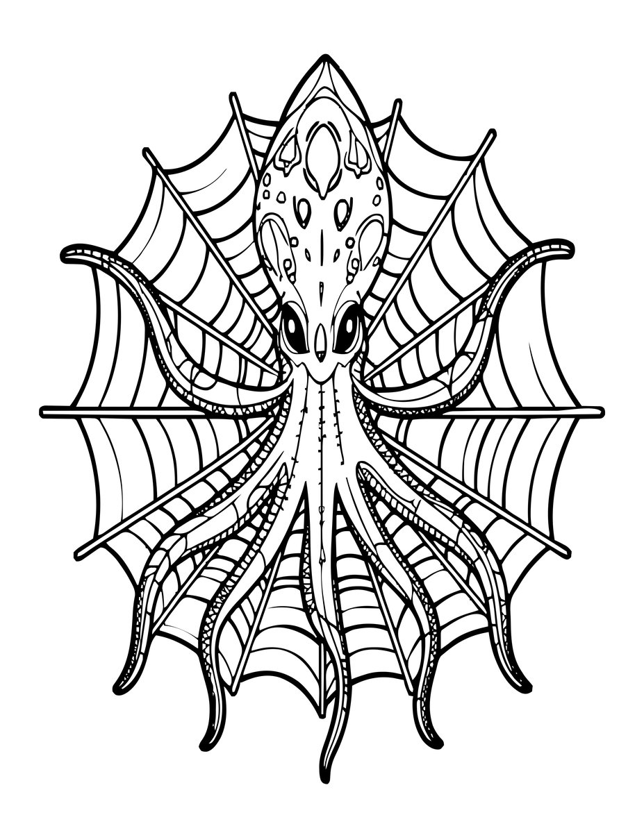 Vampire Squid - free printable coloring page