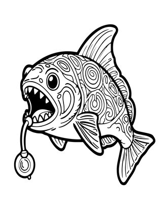 Anglerfish - Free printable coloring page