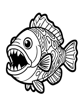 Fangtooth Fish - Free printable coloring page