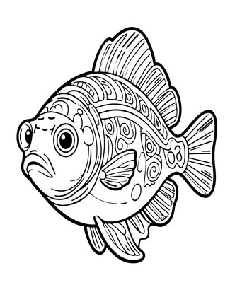 Barreleye Fish - Free printable coloring page