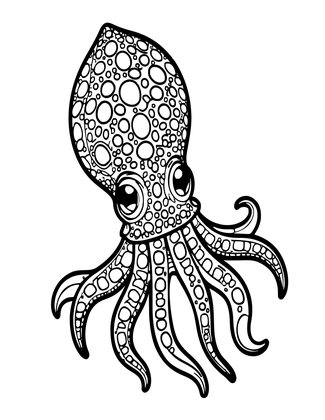 Firefly Squid - Free printable coloring page