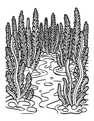 Sea Pen Garden - Free printable coloring page