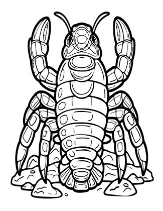 Giant Isopod - Free printable coloring page