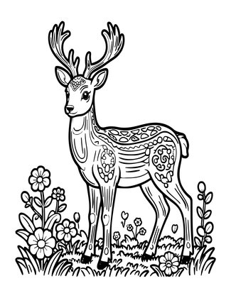 Roe Deer - Free printable coloring page