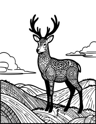 Deer Silhouette - Free printable coloring page