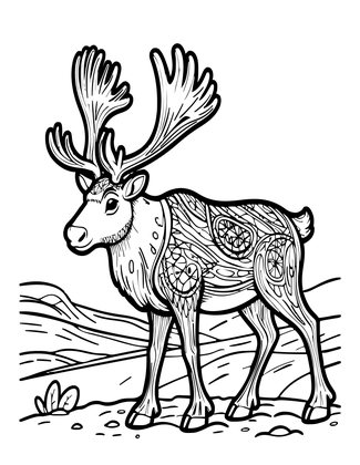Reindeer - Free printable coloring page