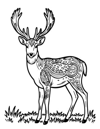 Fallow Deer - Free printable coloring page