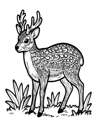 Muntjac - Free printable coloring page