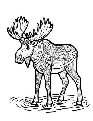 Moose - Free printable coloring page