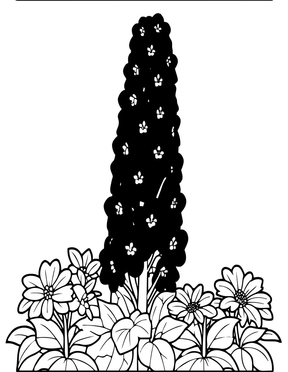 Blue Spire - free printable coloring page