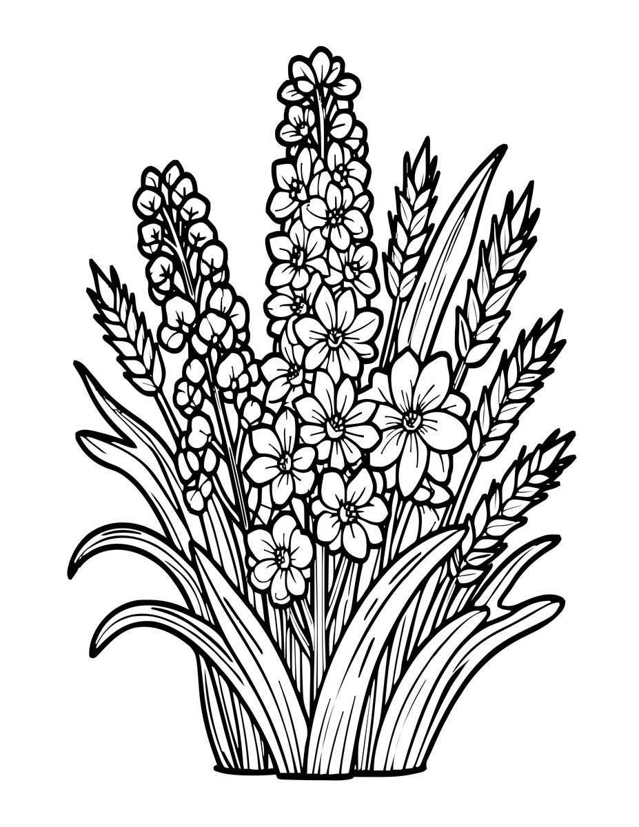 Dried Arrangement - free printable coloring page