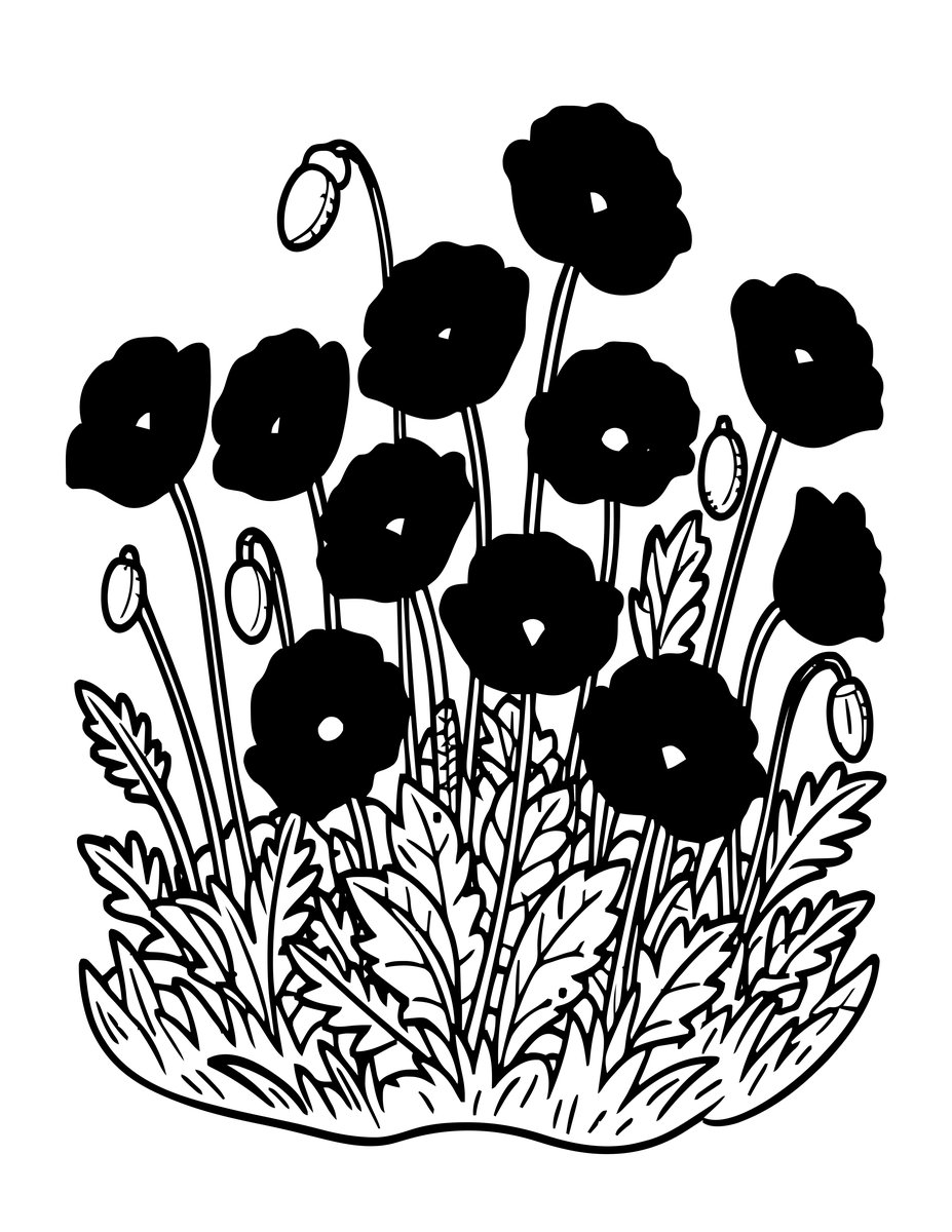 Larkspur and Poppy - free printable coloring page