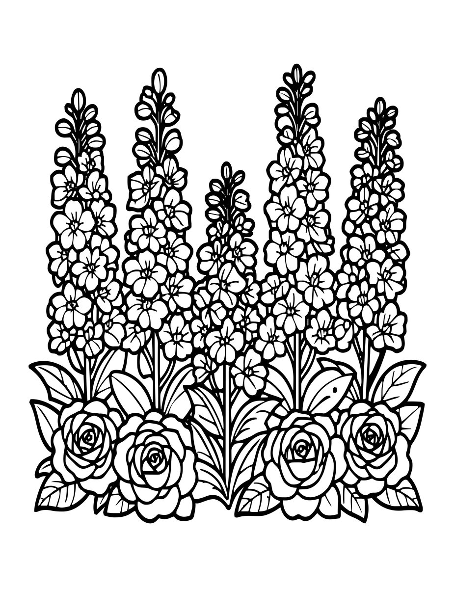 Cottage Border - free printable coloring page