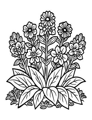 Annual Larkspur - Free printable coloring page