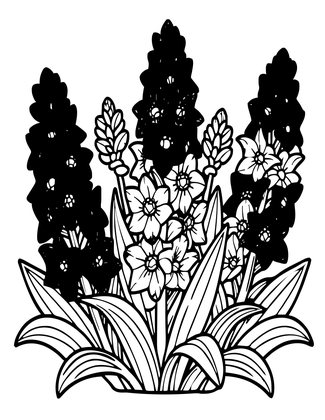 Larkspur Field - Free printable coloring page