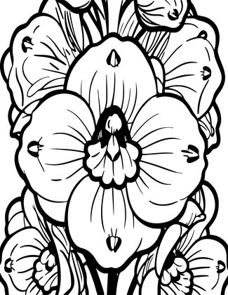 Delphinium Center - Free printable coloring page