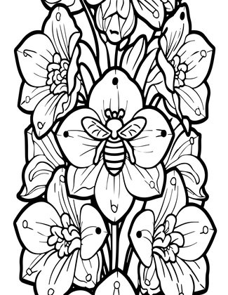 Delphinium Close-Up - Free printable coloring page