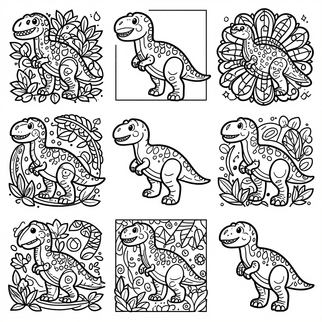 Dinosaurs coloring pages collection - 40 free printable pages