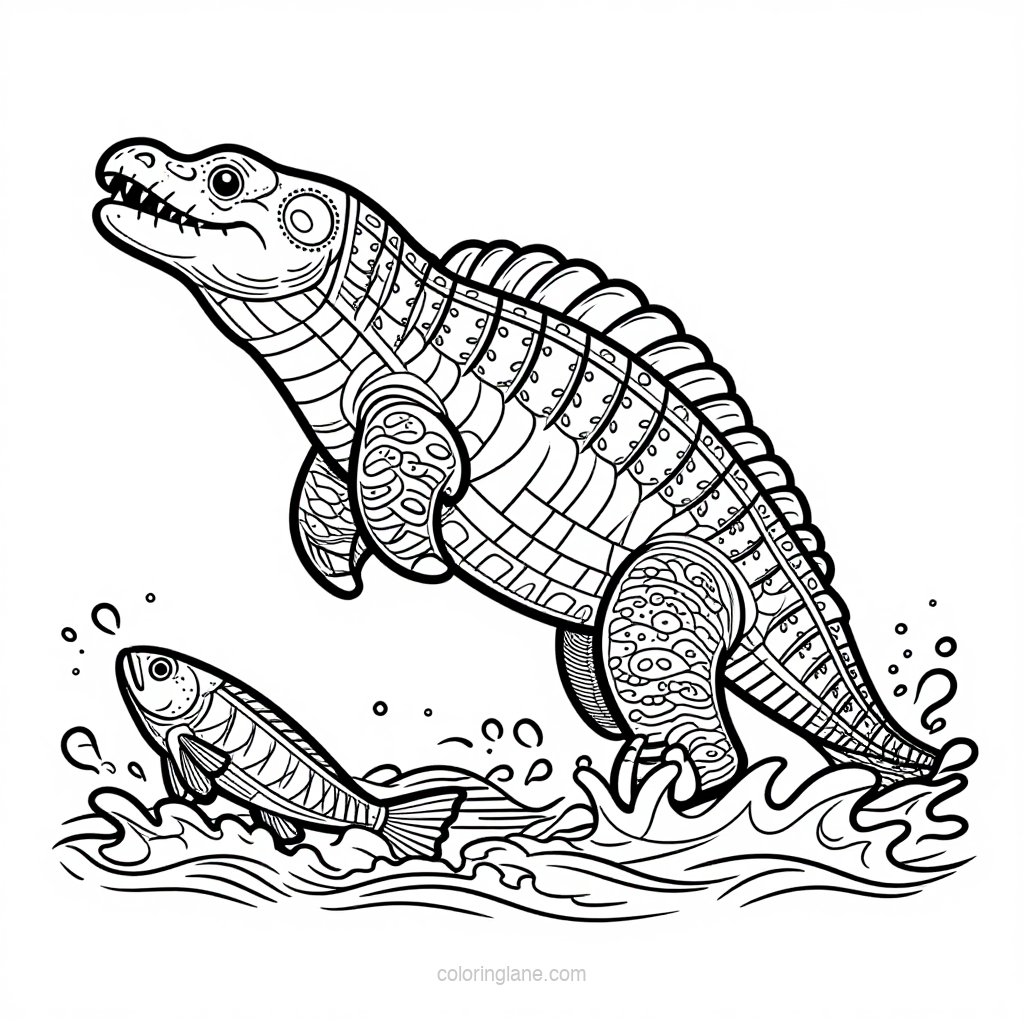 Mosasaurus - free printable coloring page