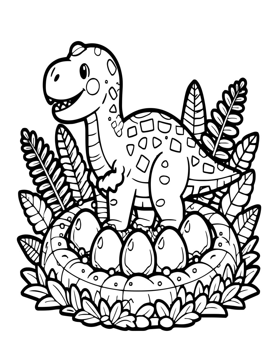 Nest of Eggs - free printable coloring page