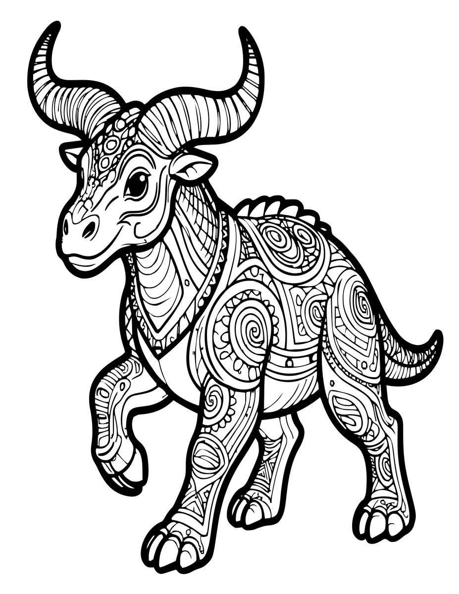 Carnotaurus - free printable coloring page